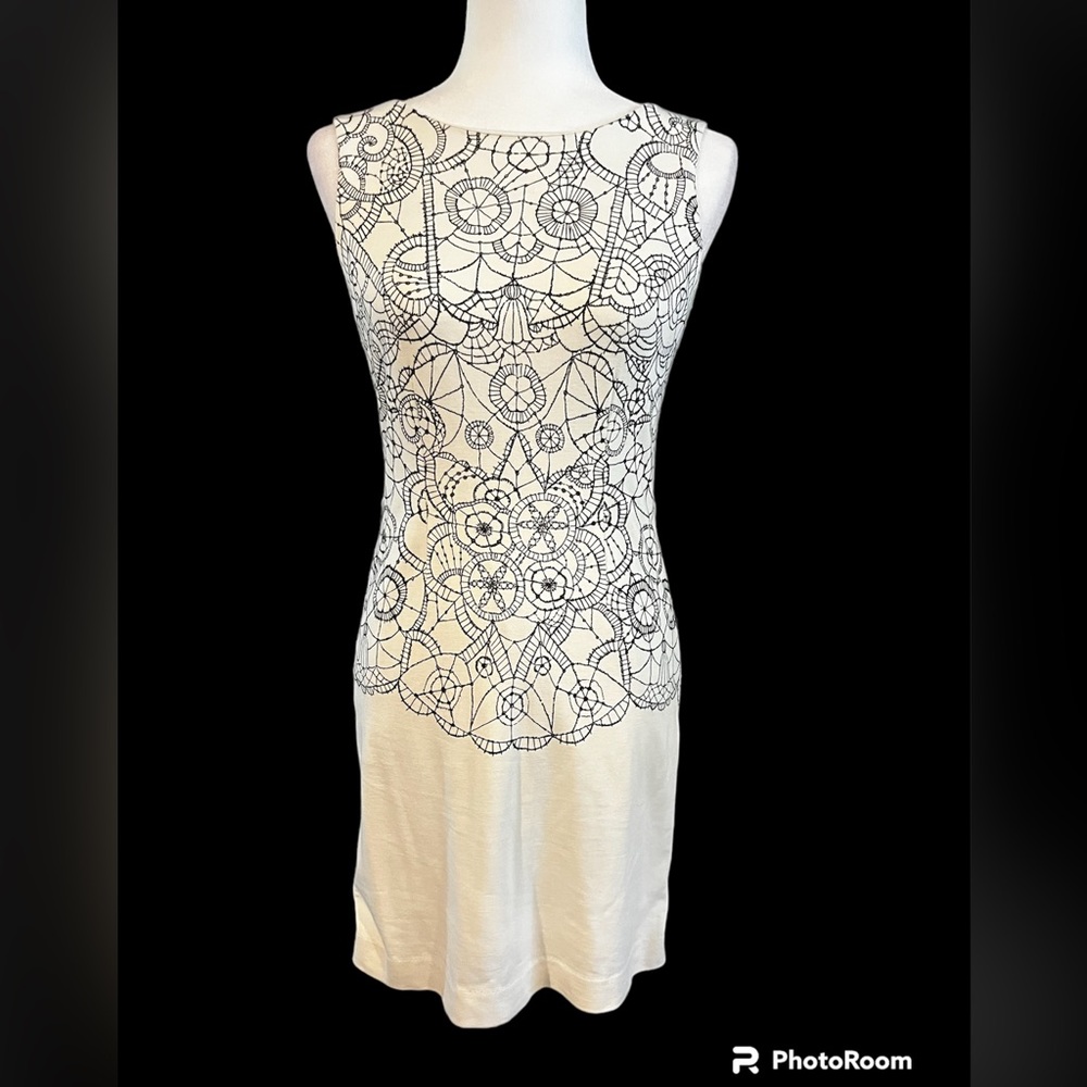 Lilly Pulitzer Size XS Julianna 'Lace You There' Ponte Sheath Dress /Ivo…